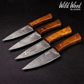 Cattleman Damascus Steel Steak Knives (4-Piece Set)