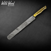 Cavallari Damascus Serrated Bread Knife – Yellow & Black