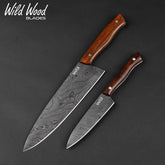 Minimalist Damascus Steel Knife Set