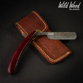 Throat Cutter Damascus Steel Straight Razor – Mahogany Handle