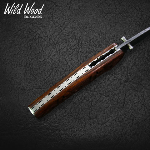 Barca Damascus Steel Tali Wood Folding Knife