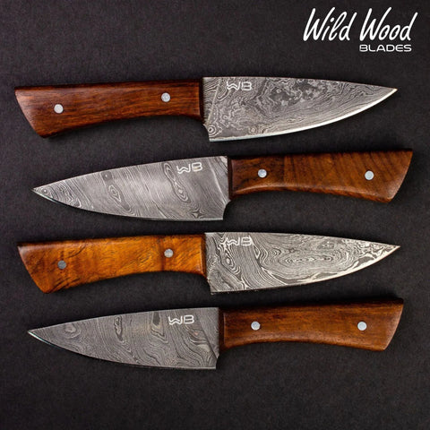 Cattleman Damascus Steel Steak Knives (4-Piece Set)