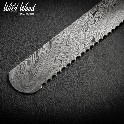 Cavallari Damascus Serrated Bread Knife – Yellow & Black