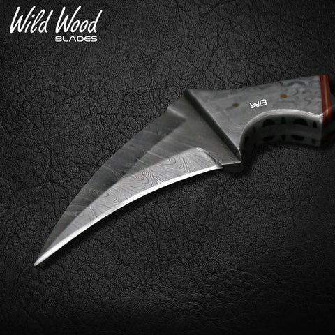 Dragon Fang Damascus Steel Karambit