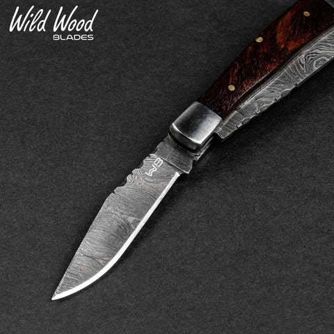 Falcon Damascus Steel Dual-Blade Folding Knife