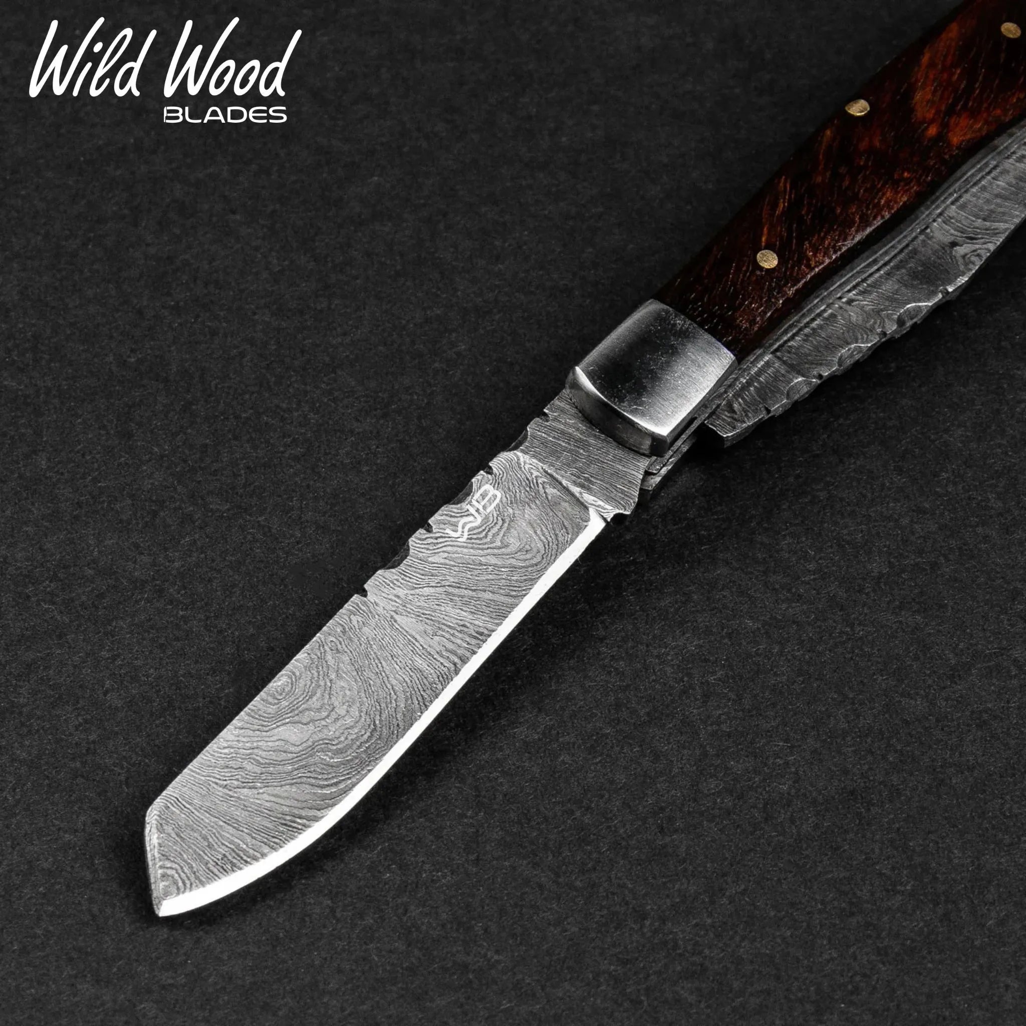 Falcon Damascus Steel Dual-Blade Folding Knife