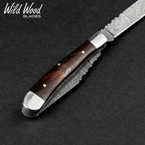 Falcon Damascus Steel Dual-Blade Folding Knife