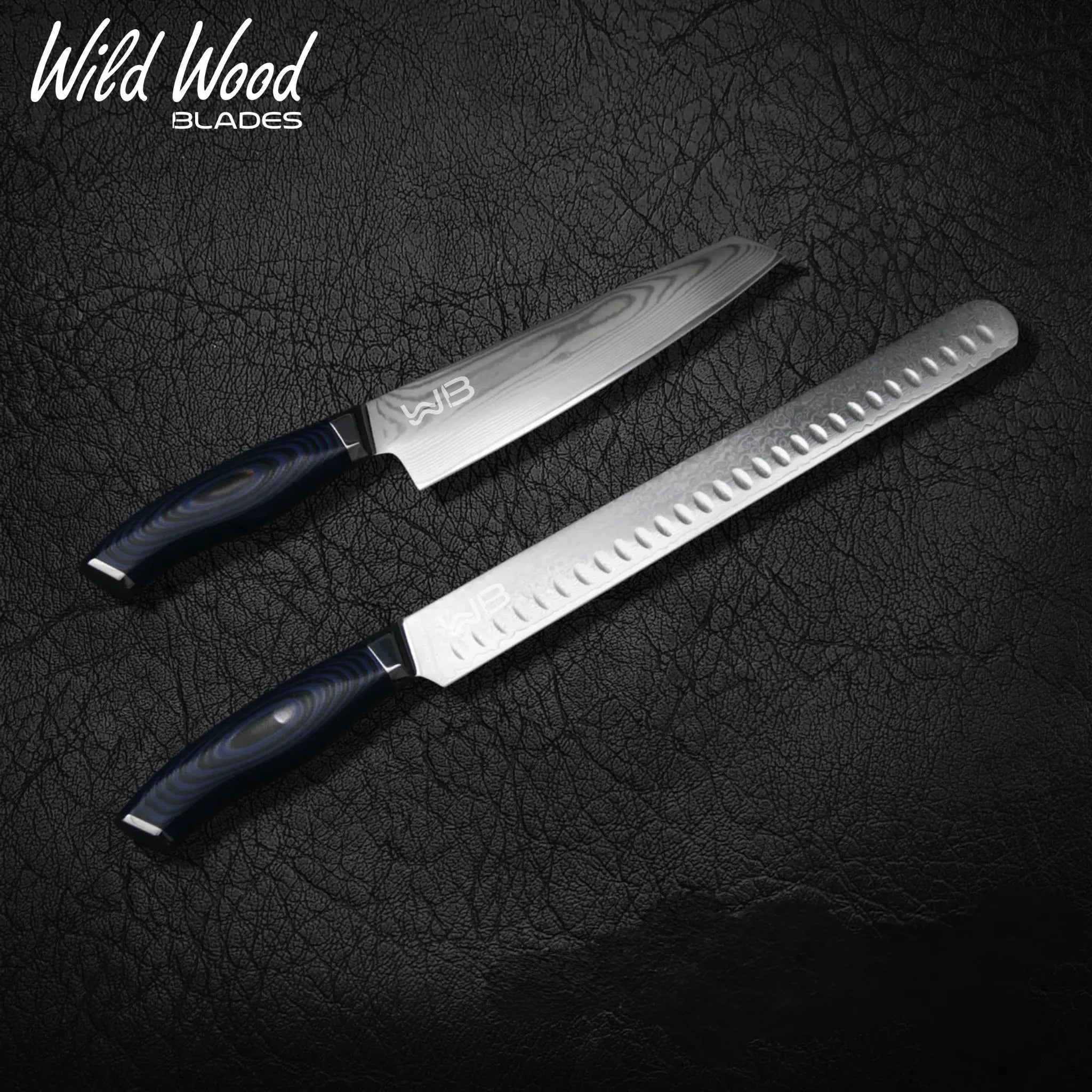 GrillMaster Japanese Damascus Steel Knife Set (2-Piece)