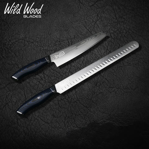 GrillMaster Japanese Damascus Steel Knife Set (2-Piece)
