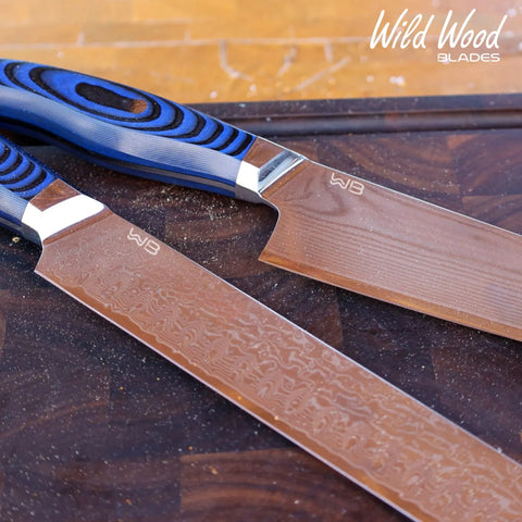 GrillMaster Japanese Damascus Steel Knife Set (2-Piece)