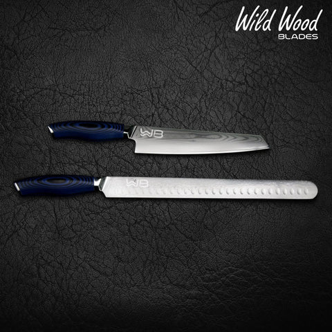 GrillMaster Japanese Damascus Steel Knife Set (2-Piece)