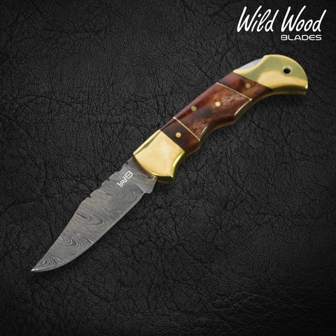 Hemingway Damascus Steel Folding Knife