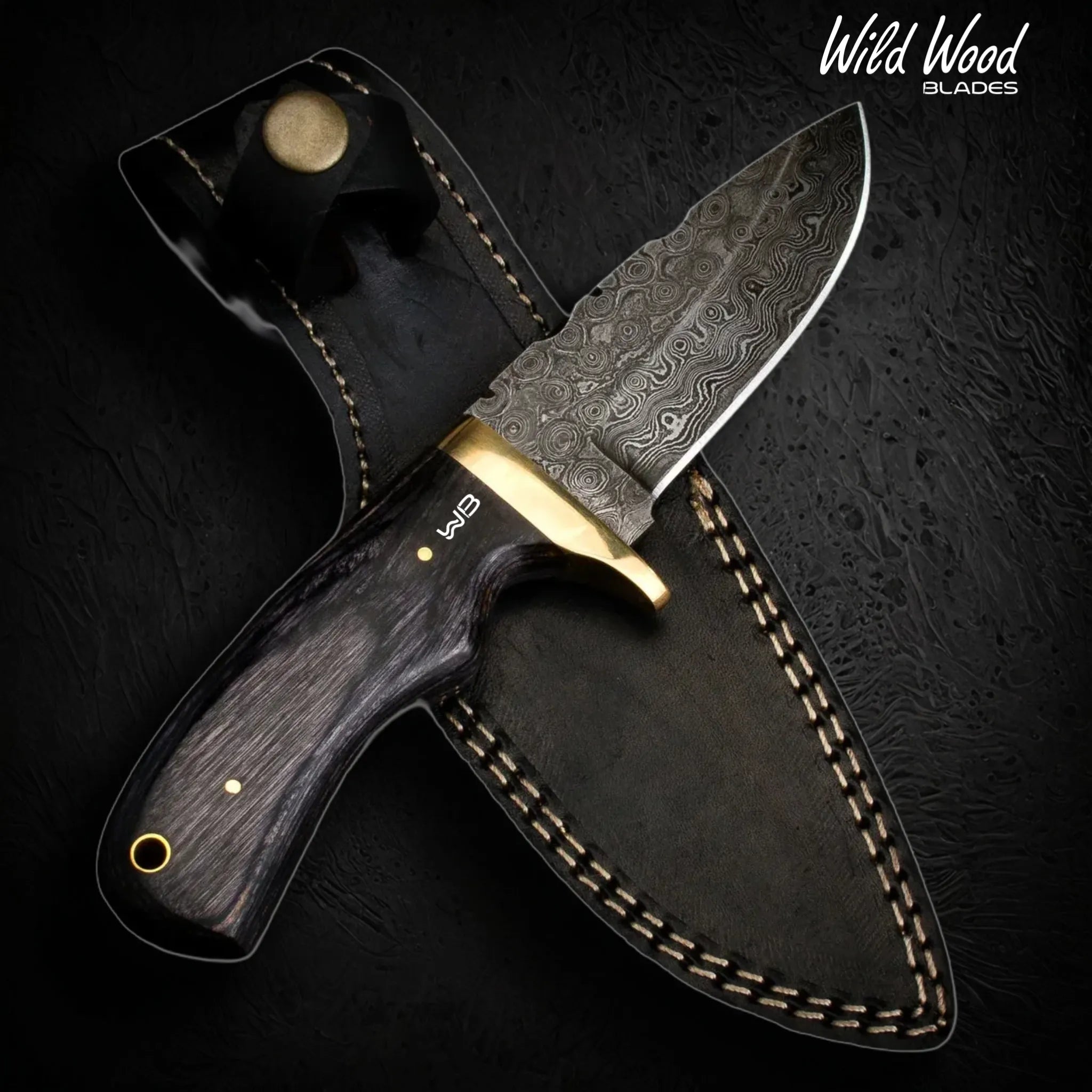 Jim Baker Handmade Damascus Steel Skinning Knife