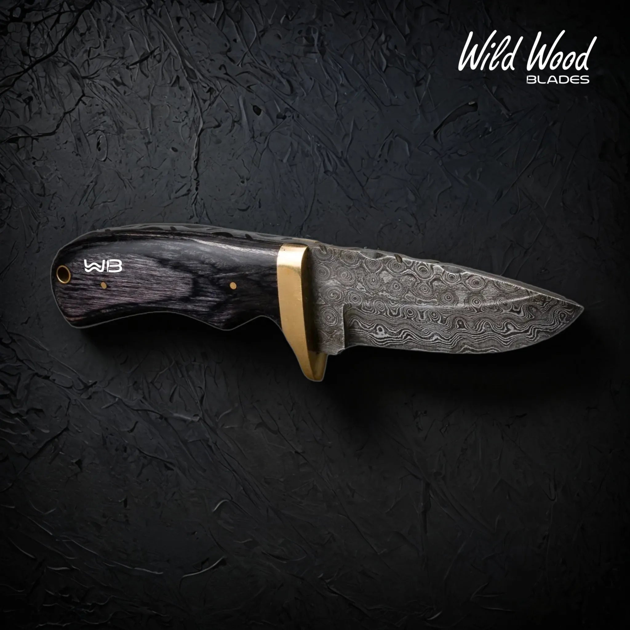 Jim Baker Handmade Damascus Steel Skinning Knife