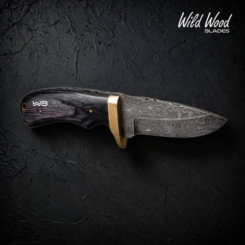 Jim Baker Handmade Damascus Steel Skinning Knife