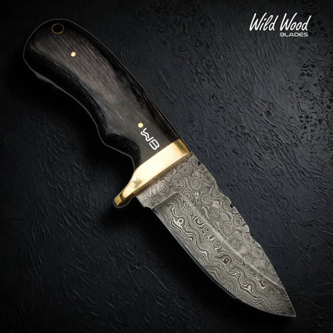 Jim Baker Handmade Damascus Steel Skinning Knife