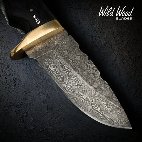 Jim Baker Handmade Damascus Steel Skinning Knife