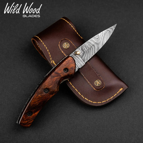 London Damascus Steel Liner Lock Folding Knife