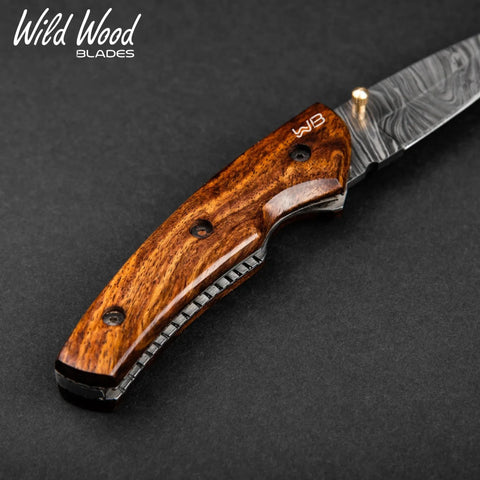London Damascus Steel Liner Lock Folding Knife