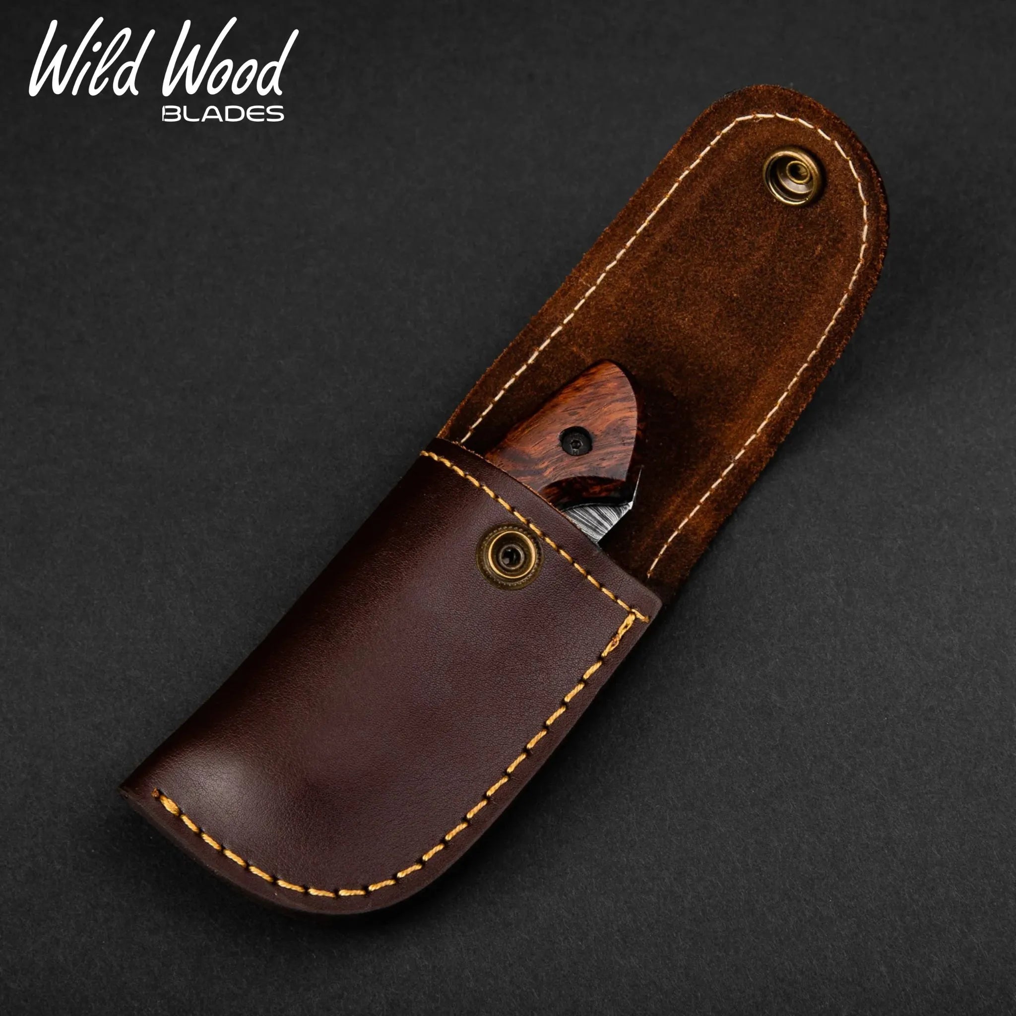 London Damascus Steel Liner Lock Folding Knife
